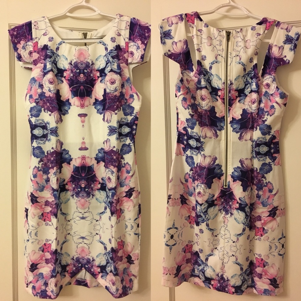 White floral formal dress